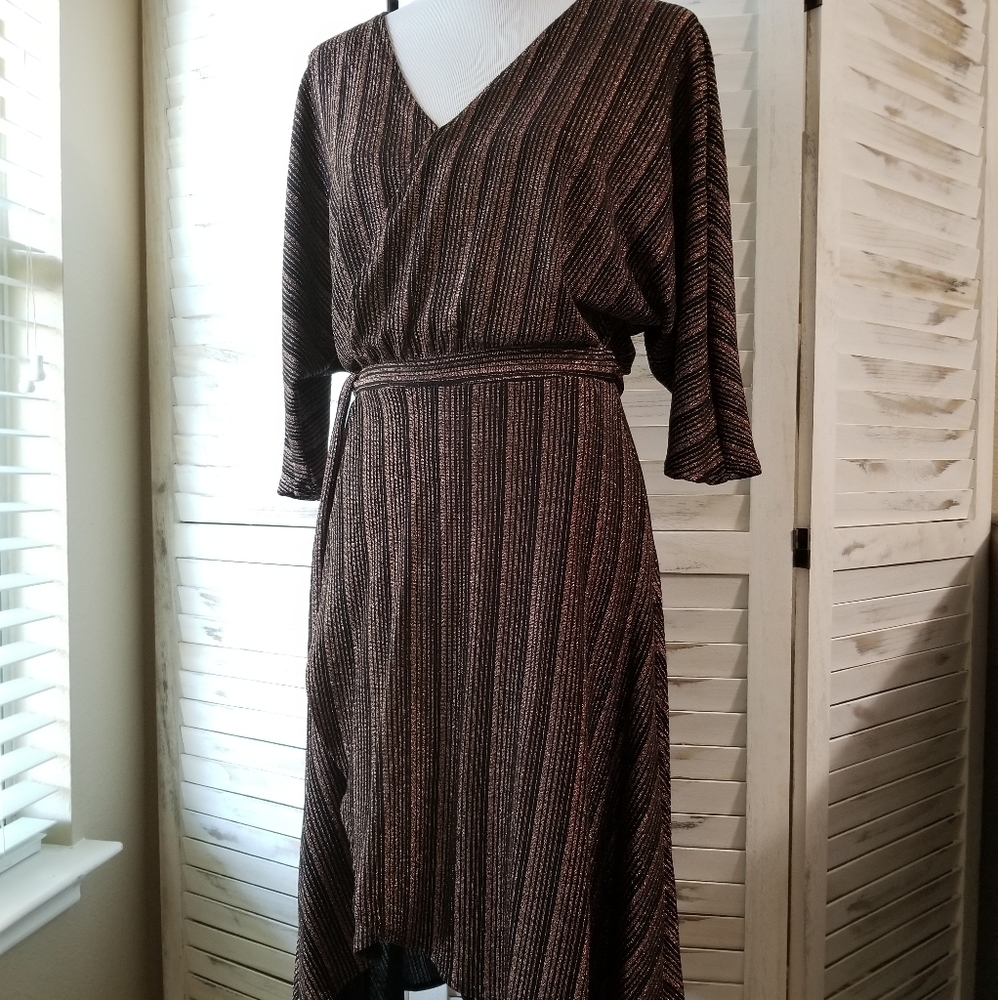 Zara metallic midi dress